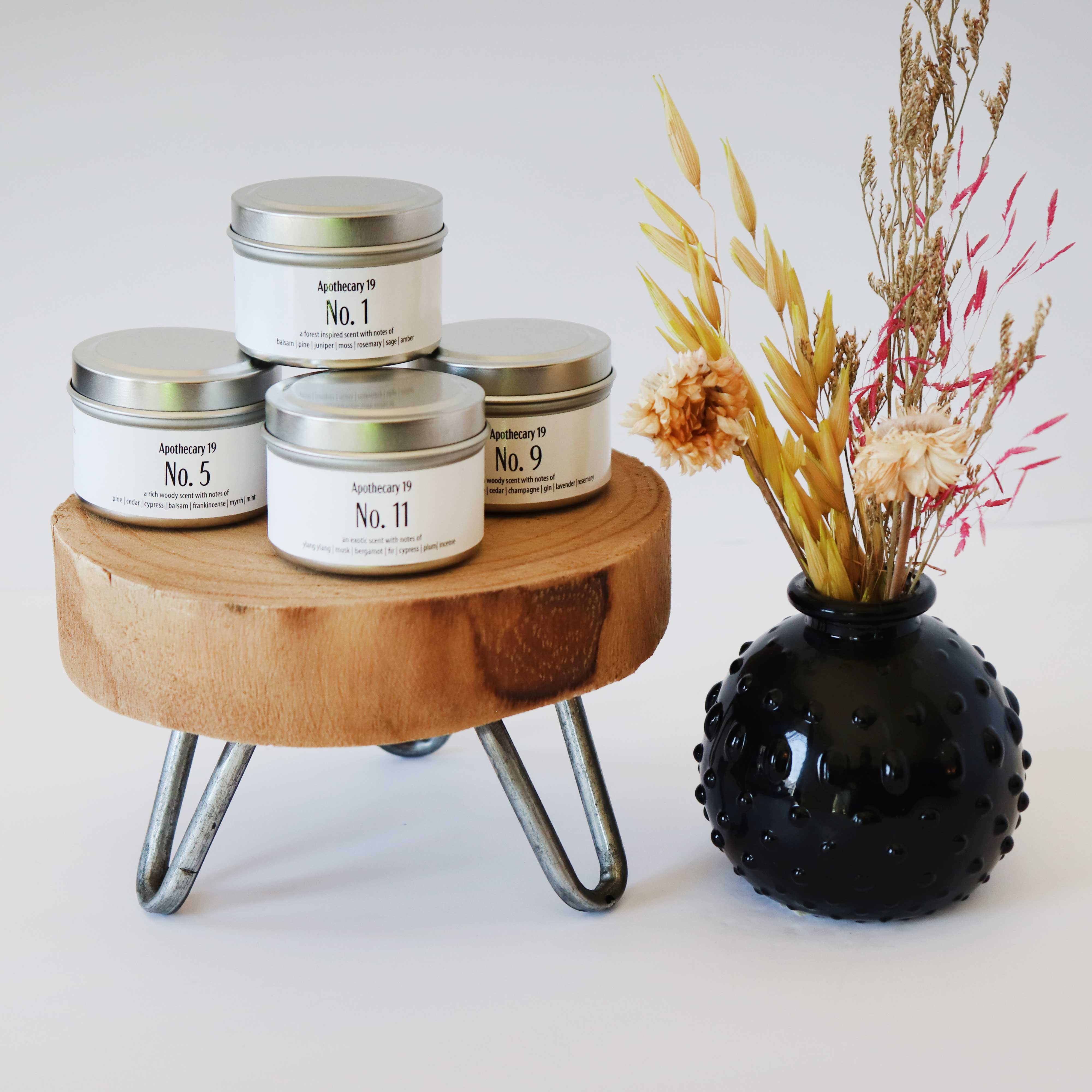 small batch, hand-poured candles — earthy scents - Apothecary 19