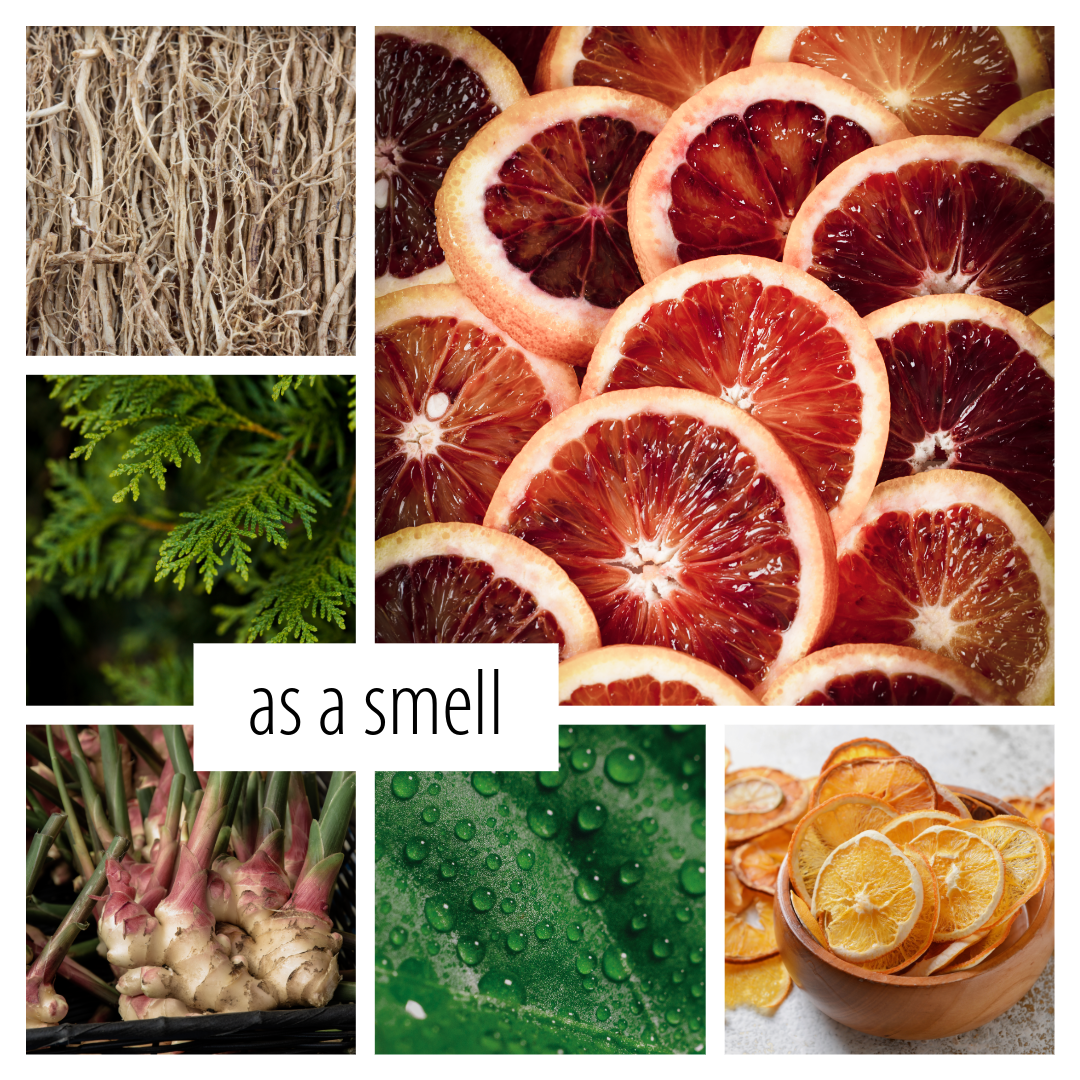 A collage of six ingredient-style photos with a central label reading &