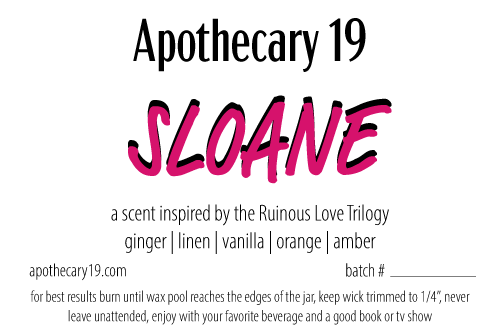 Sloane Sutherland- a scent inspired by Brynne Weaver’s NYT bestselling novel Butcher & Blackbird
