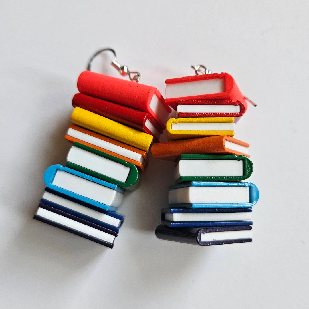 Ace & Demisexual Pride Flag Book Stack Earrings