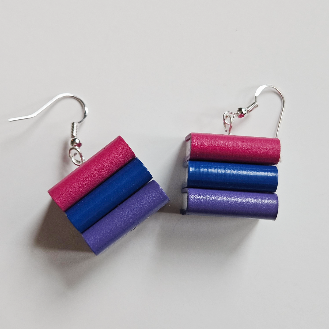 Bisexual Pride Flag Book Stack Earrings
