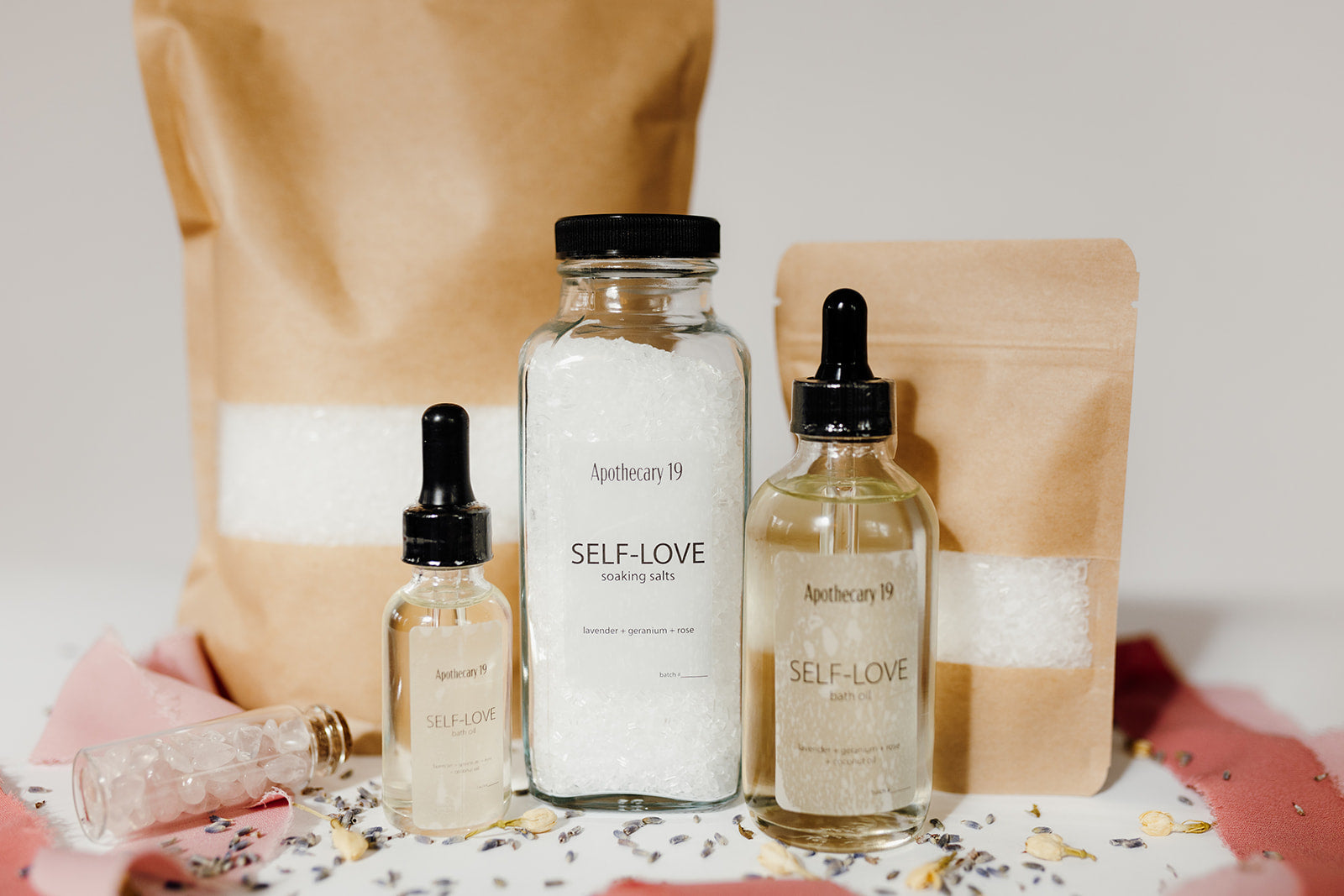 Self-Love Bath Oil - lavender + geranium + rose blend