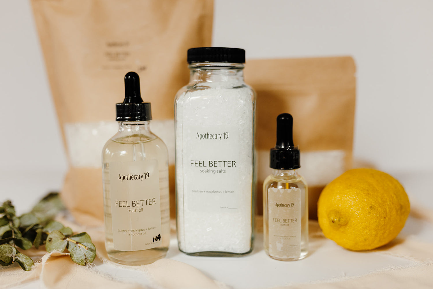 Feel Better Bath Oil - tea tree + eucalyptus + lemon blend