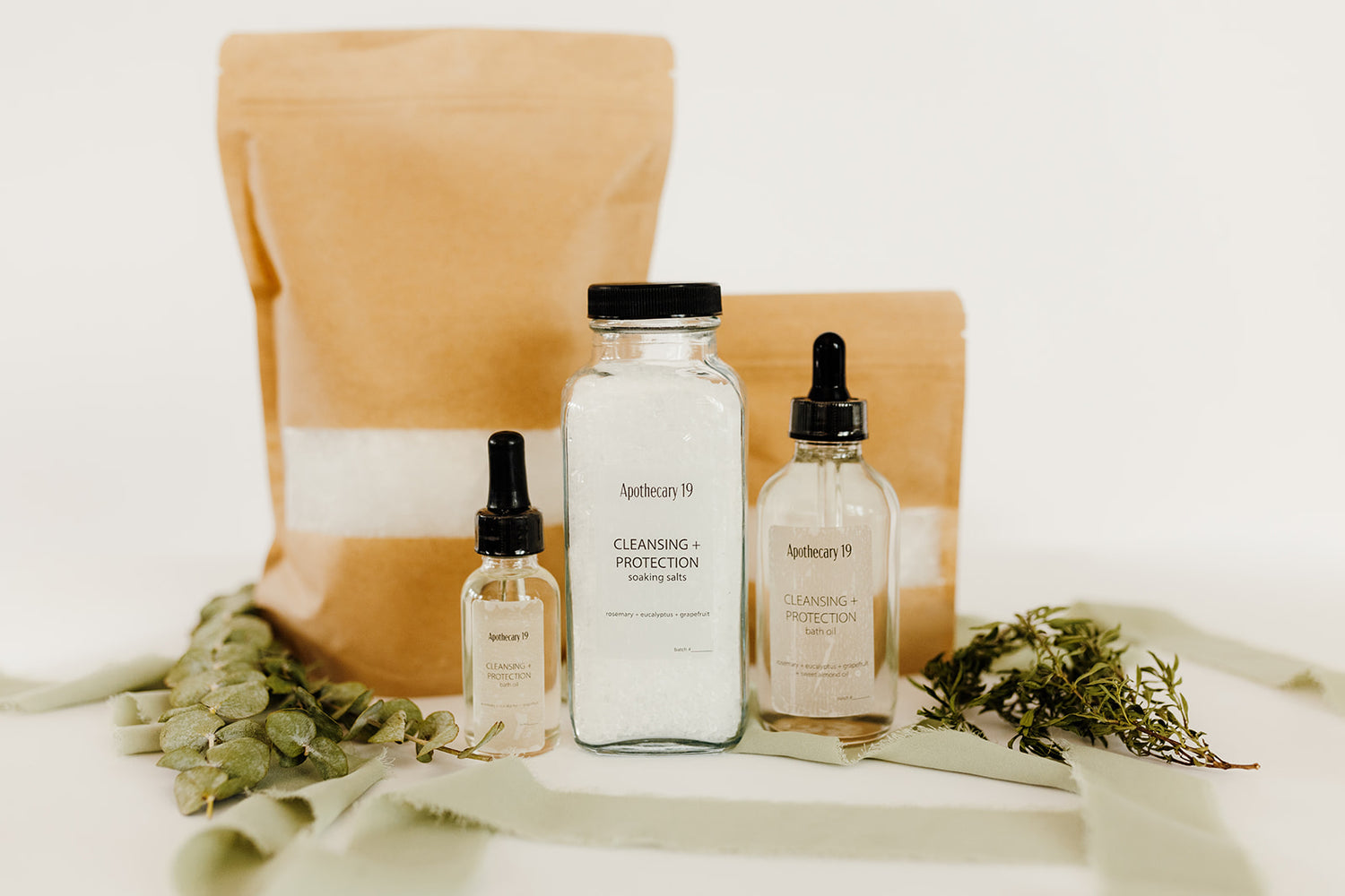 Cleansing + Protection Bath Oil - an herbaceous blend