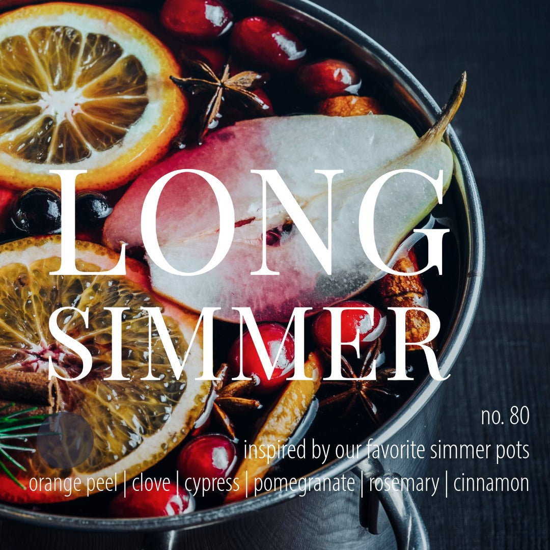 No. 80 – Long Simmer candle: a cozy scent of orange, clove, and pomegranate