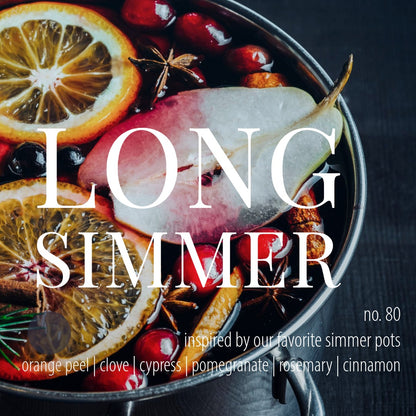 No. 80 – Long Simmer candle: a cozy scent of orange, clove, and pomegranate