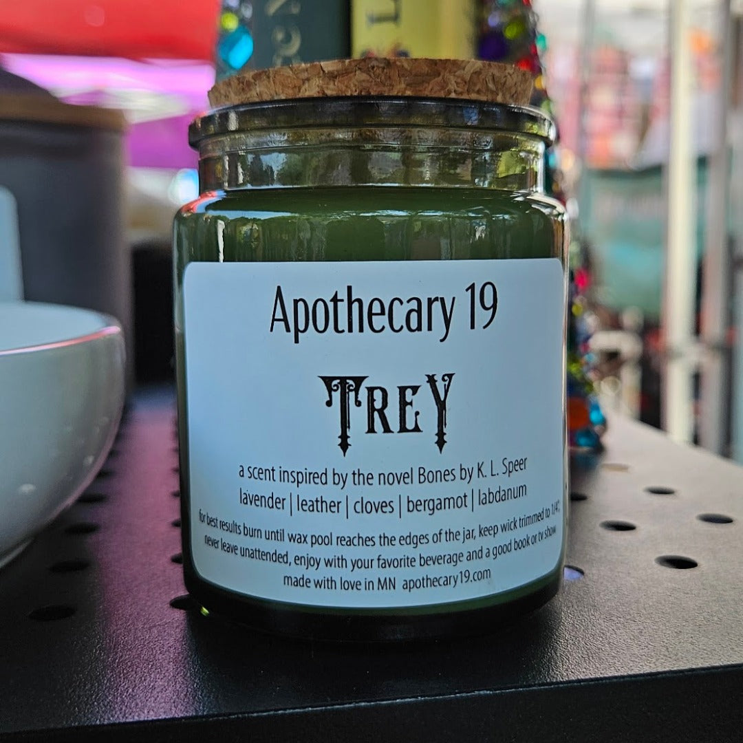 Trey - a candle inspired by Bones a novel by K.L. Speer