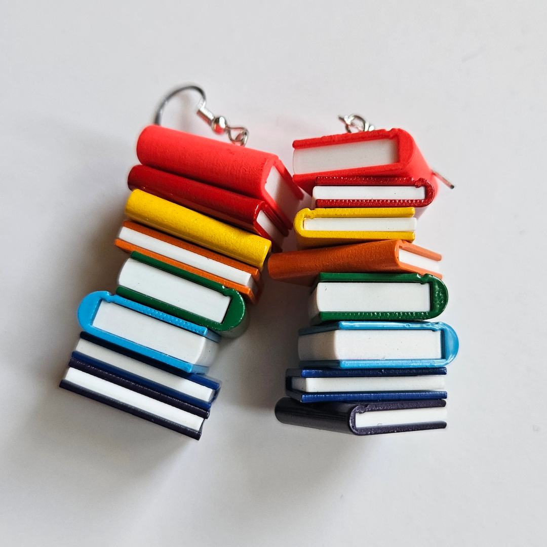 Custom Book Stack Earrings