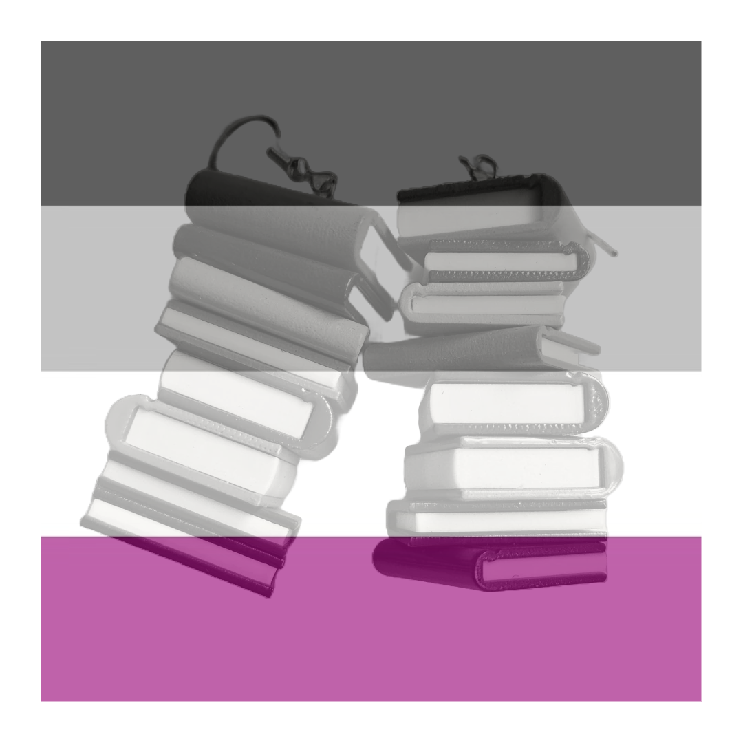 Ace &amp; Demisexual Pride Flag Book Stack Earrings
