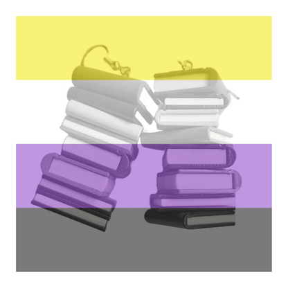 Nonbinary Flag Book Stack Earrings