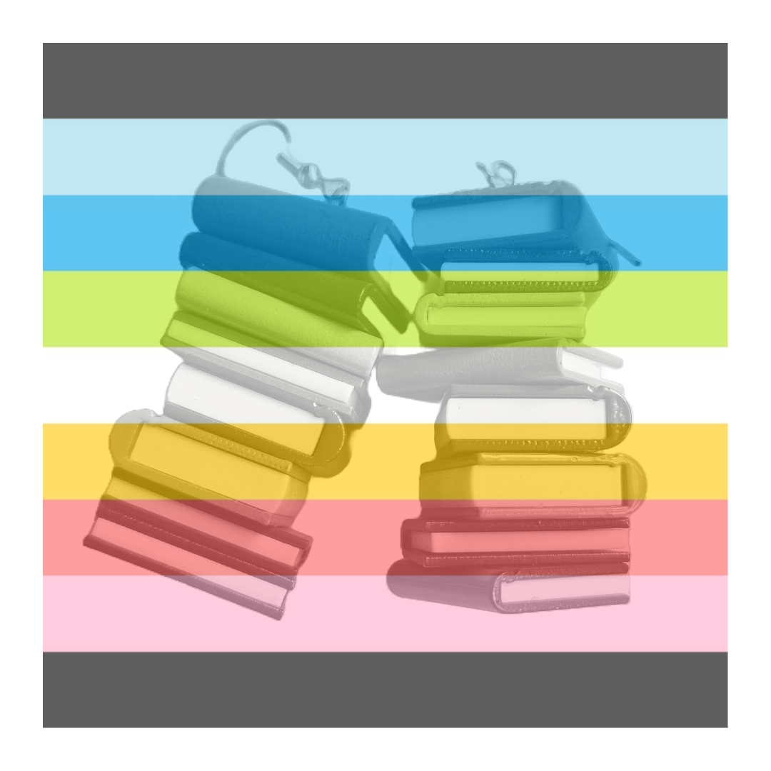 Queer Flag Book Stack Earrings