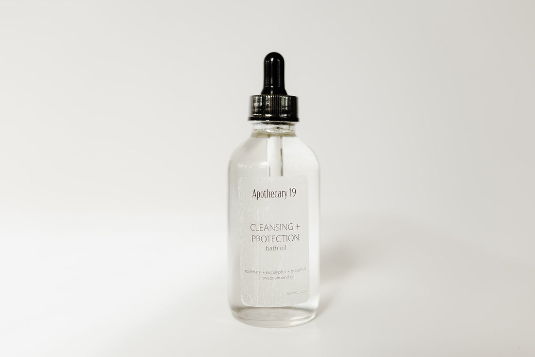 Cleansing + Protection Bath Oil - an herbaceous blend