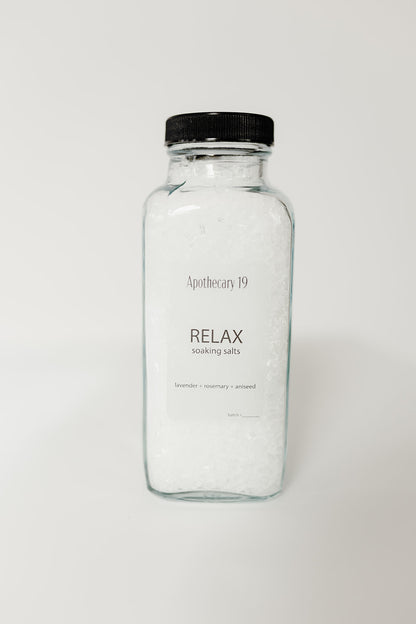 Relax Soaking Salts - lavender + rosemary + aniseed blend